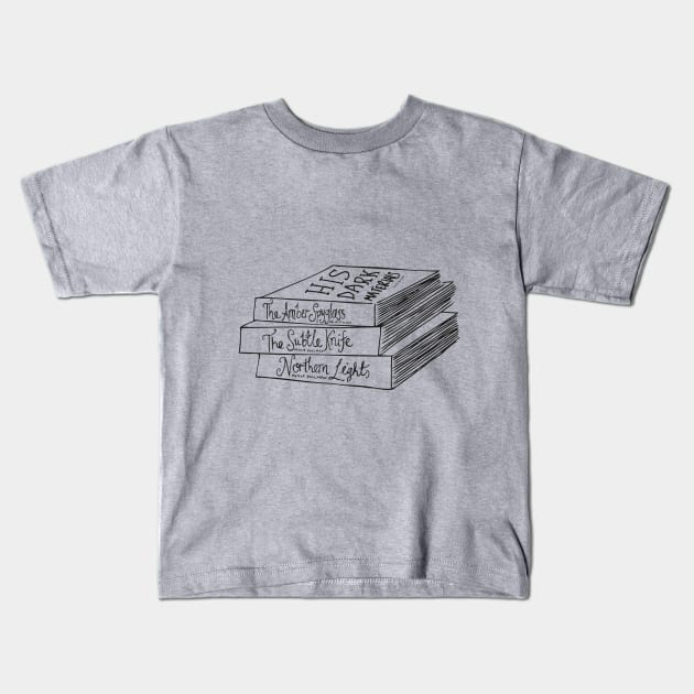 His Dark Materials Book Stack Kids T-Shirt by louweasely